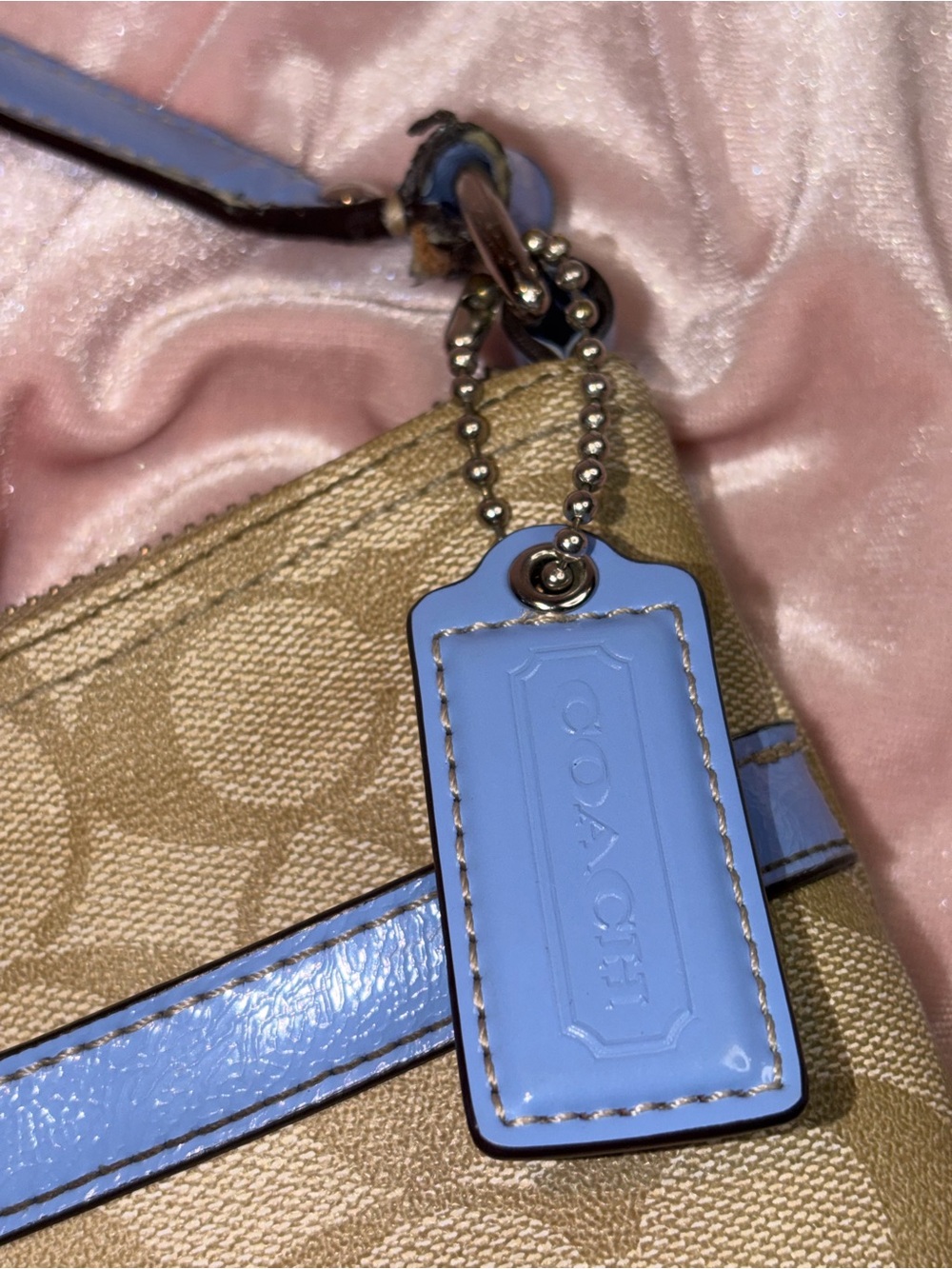 Authentic Coach Peyton File Crossbody | Khaki / Cornflower Blue Leather | F18926 - Picture 4 of 8
